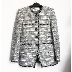 NEW VERONICA BEARD Alessia Metallic Tweed Cutaway Jacket, Size 4